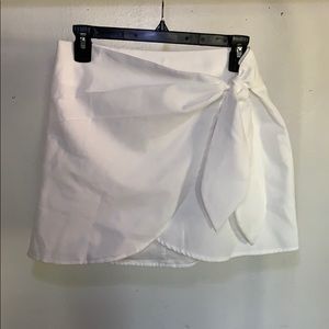 White mini skirt